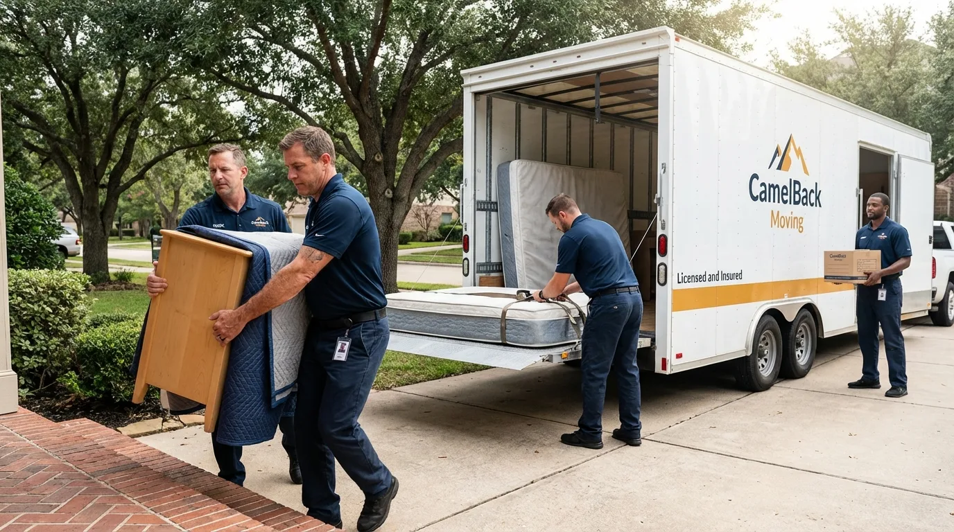 Crew loading residential truck for cross-state move from Selah, WA