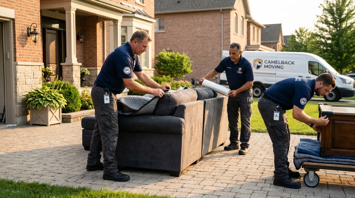 Large estate moving crew wrapping furniture in Selah, WA